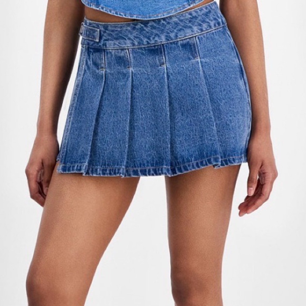 Denim Pleated Skort